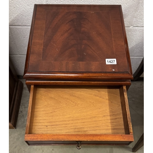 1427 - A mahogany Chinese style side table/pot stand. COLLECT ONLY.