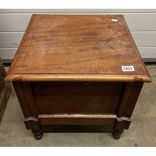 1431 - A Victorian/Edwardian mahogany commode COLLECT ONLY