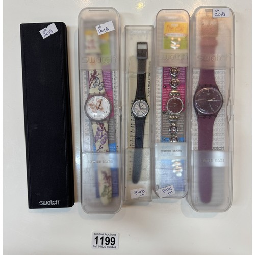 1199 - 5 Boxed Swatch wristwatches