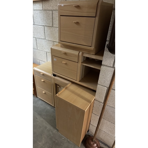 374 - A quantity of beech effect office cupboard & drawers COLLECT  ONLY