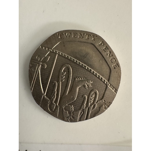 1200 - An undated 20p piece