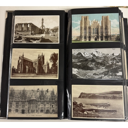 1200G - 3 albums of postcards mainly topographical Early-mid 20th century (approximately 640 postcards)