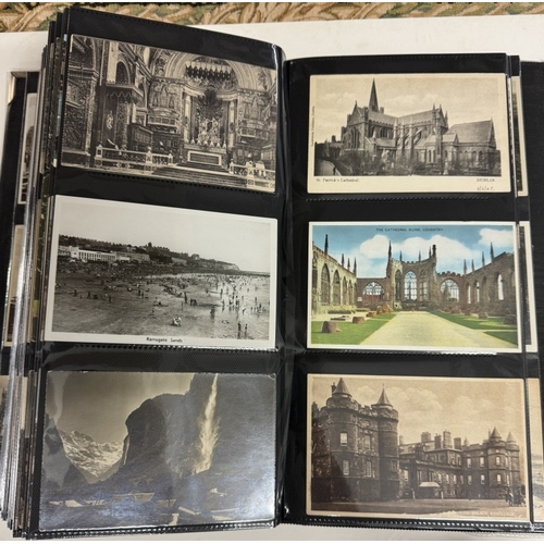 1200G - 3 albums of postcards mainly topographical Early-mid 20th century (approximately 640 postcards)