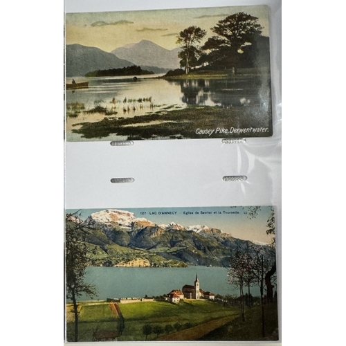 1200S - 3 albums of early-mid 20th century postcards, mainly topographical (approximately 600 postcards)