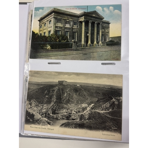 1200U - 3 albums of early-mid 20th century postcards, mainly topographical (approximately 600 postcards)