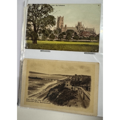 1200U - 3 albums of early-mid 20th century postcards, mainly topographical (approximately 600 postcards)