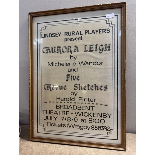 1667 - 3 Gilt framed & glazed Wickenby theatre posters (Lindsey Rural Players) All 31 x 44cm