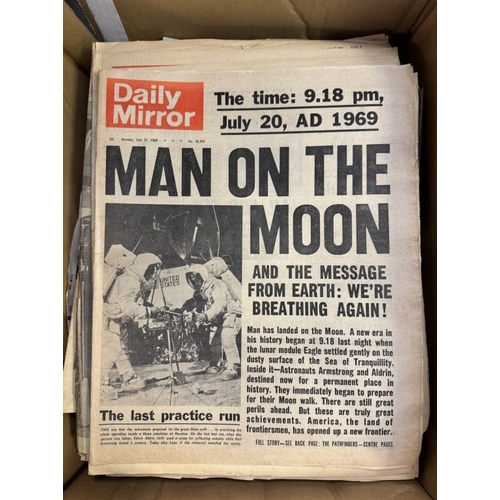 1697 - A collection of old newspapers including key dates obituaries etc. including moon landing JFK & Bobb... 