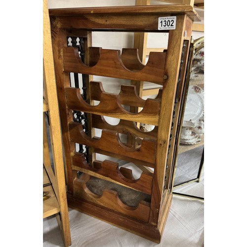 1302 - A wood and metal wine rack, COLLECT ONLY.