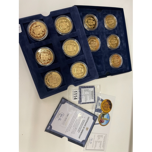 1114 - A cased set of Celebrating Britian Numisproof coins with certificates (11 in total missing No.7)