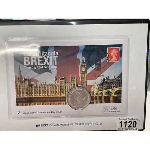 1120 - A Brexit silver coin cover.