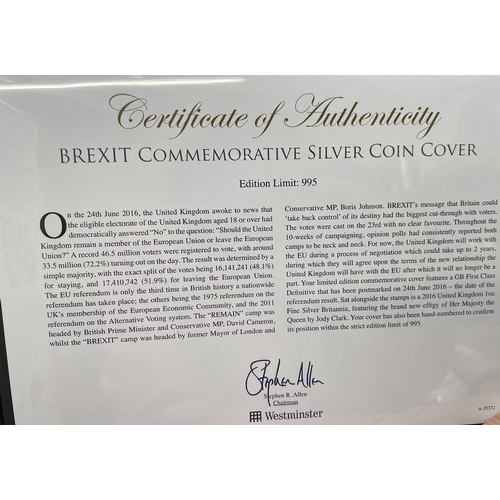 1120 - A Brexit silver coin cover.