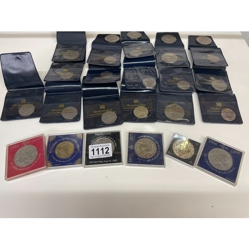 1112 - A collection of commemorative crown, 50 pence pieces etc.,