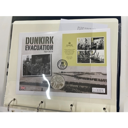 1121 - A Coins of the Realm folder with Queen Elizabeth II cover, D Day cover and replica newspaper.