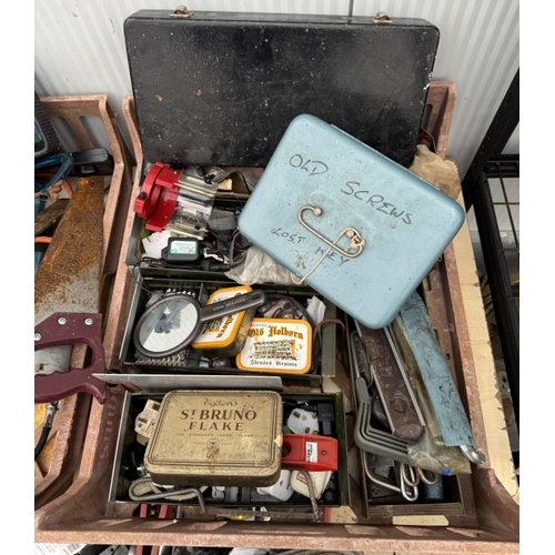 1742 - 2 trays of assorted tools including drills, saws & tile cutter - All working COLLECT ONLY