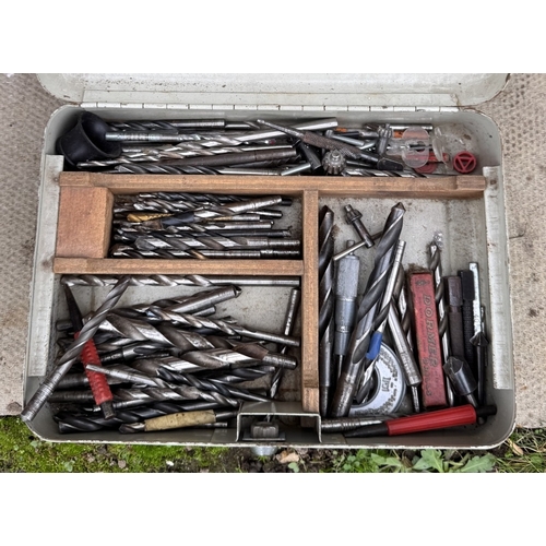 1745 - 2 boxes of screws, nails & drill bits