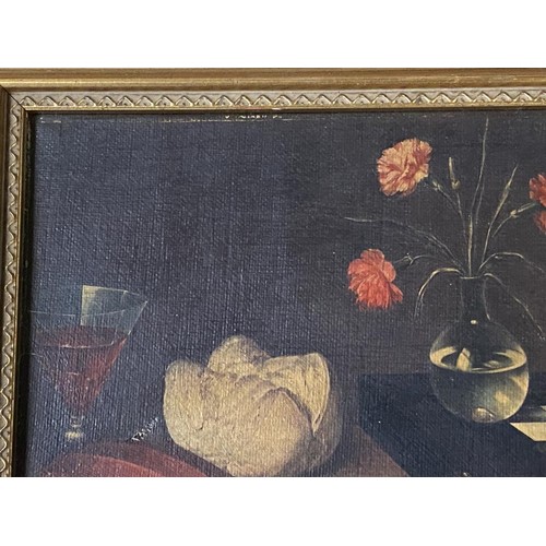 1373 - A gilt framed still life on canvas