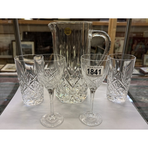 1841 - An Italian capri crystal juice jug & 2 pairs of glasses