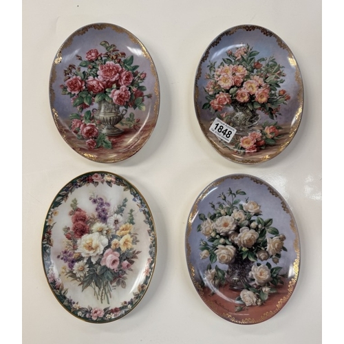 1848 - 4 Floral collectors plates