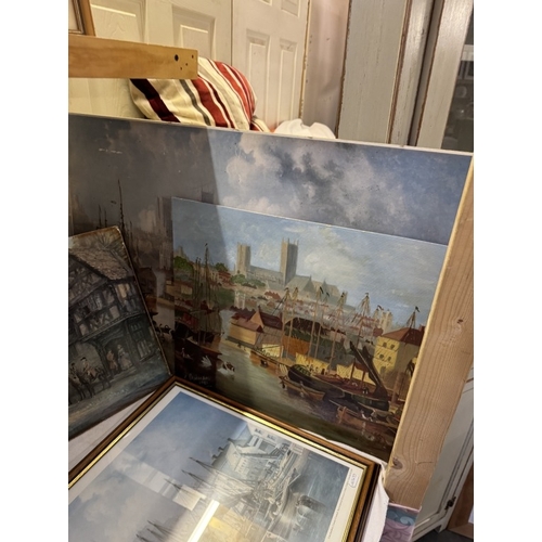 1867 - A painting on board of Lincoln from the Brayford 1981 & other prints of Lincoln and similar COLLECT ... 