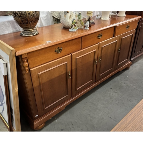 1875 - A large dark wood sideboard with 3 drawers & cupboards COLLECT ONLY