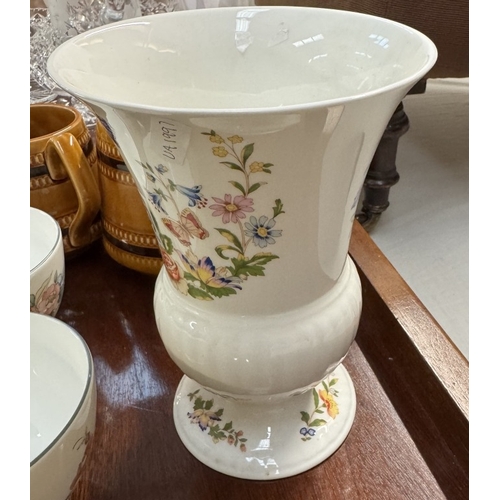 1883 - A quantity of jugs, An Aynsley vase, Wedgwood sugar bowls, Milk jug etc