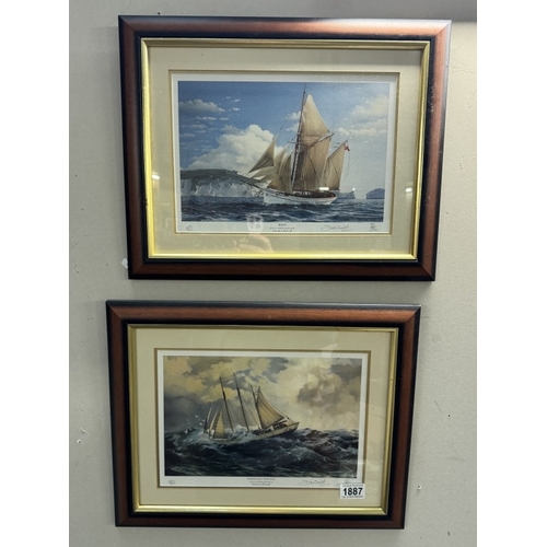 1887 - A pair of limited edition sailing prints by David A Worrall