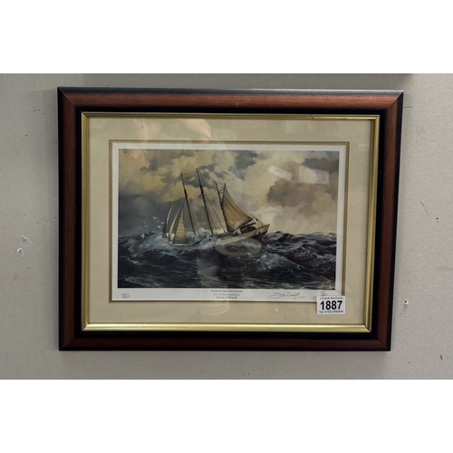 1887 - A pair of limited edition sailing prints by David A Worrall