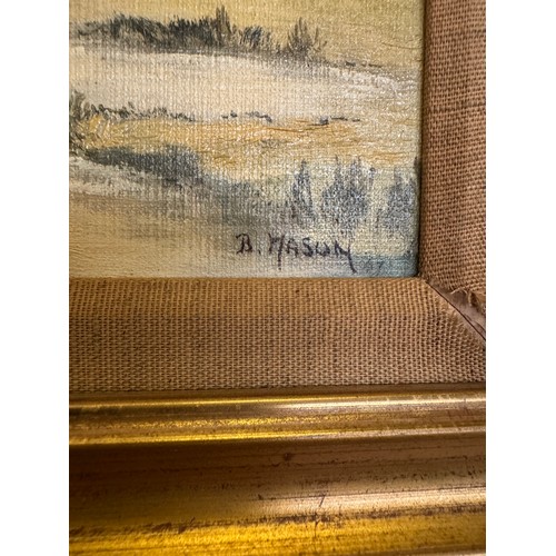 1819 - 4 gilt framed oil on boards of horses signed B.Mason