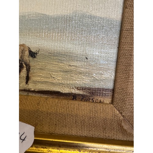 1819 - 4 gilt framed oil on boards of horses signed B.Mason