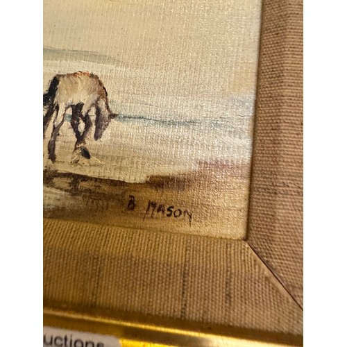 1819 - 4 gilt framed oil on boards of horses signed B.Mason