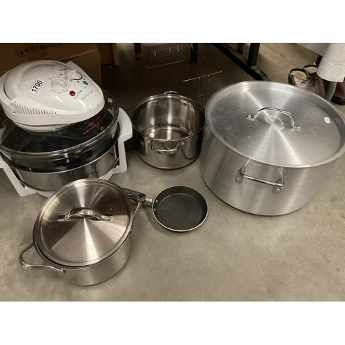 1700 - An as new infrared cooker & large aluminium cookery pot & others COLLECT ONLY