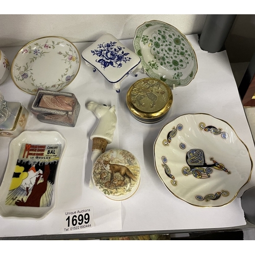 1699 - A quantity of trinket boxes & pin dishes etc.