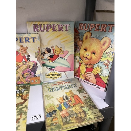 1700 - Seven assorted Rupert Bear annuals.