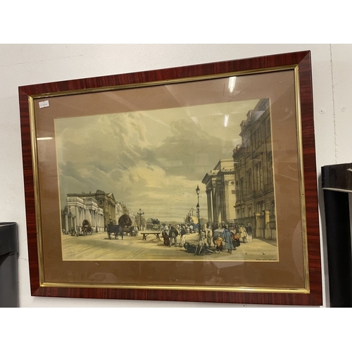 1703 - A pair of framed and glazed street scenes. COLLECT ONLY.