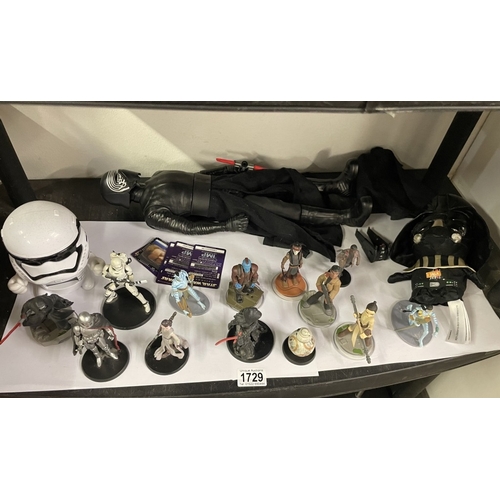 1729 - A collection of Star Wars figures including Disney & Infinity etc.