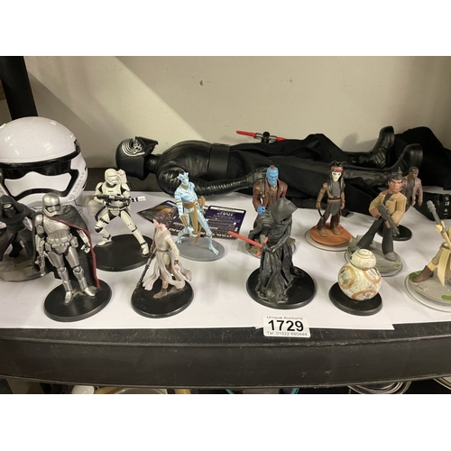 1729 - A collection of Star Wars figures including Disney & Infinity etc.