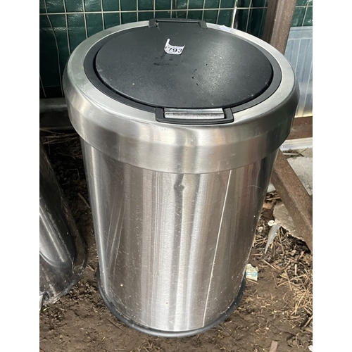 1793 - 2 stainless steel pedal bins COLLECT ONLY