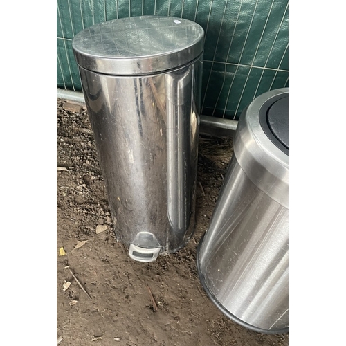 1793 - 2 stainless steel pedal bins COLLECT ONLY