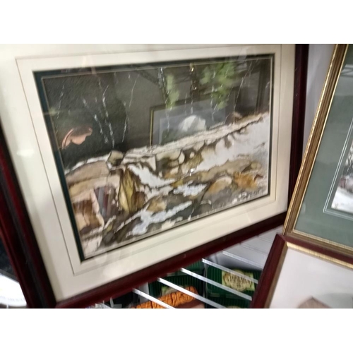 1750 - 5 framed watercolours of country scenes