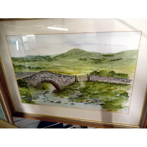 1750 - 5 framed watercolours of country scenes