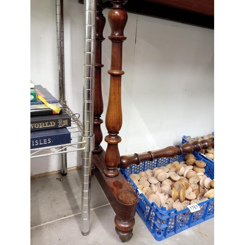 1757 - A Victorian mahogany stretcher base side table, COLLECT ONLY.