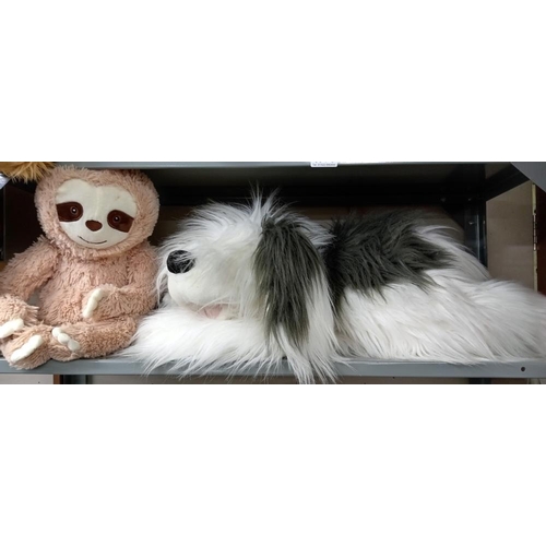 1776 - A quantity of soft toys including a Dulux dog & a Sloth COLLECT ONLY