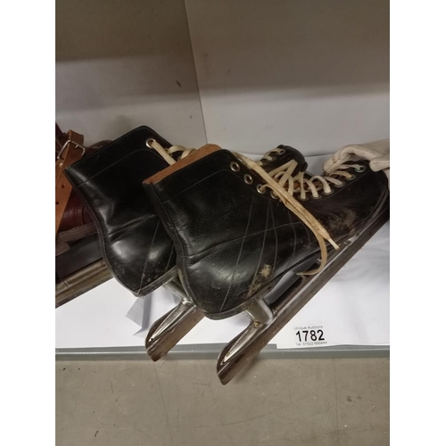 1782 - 3 pairs of vintage ice skates