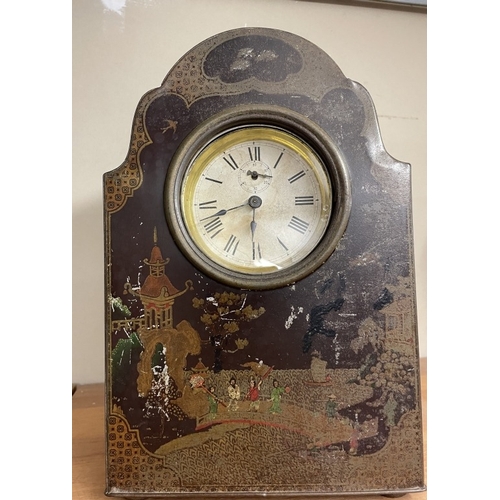 1844 - A Chinese lacquered mantle clock COLLECT ONLY