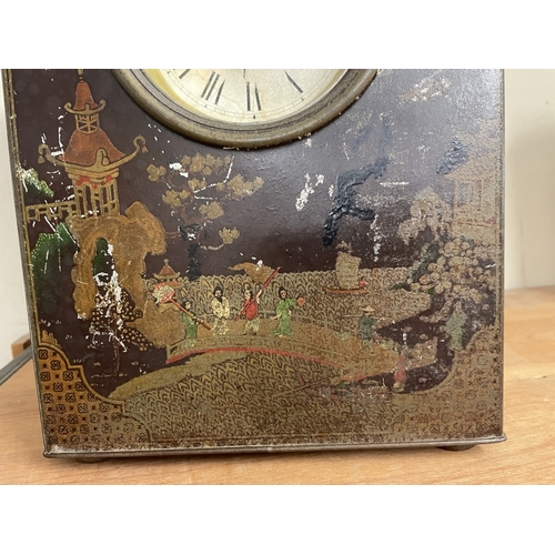 1844 - A Chinese lacquered mantle clock COLLECT ONLY