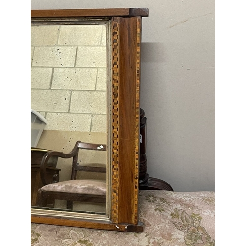 1857 - An inlaid over mantel mirror, COLLECT ONLY.