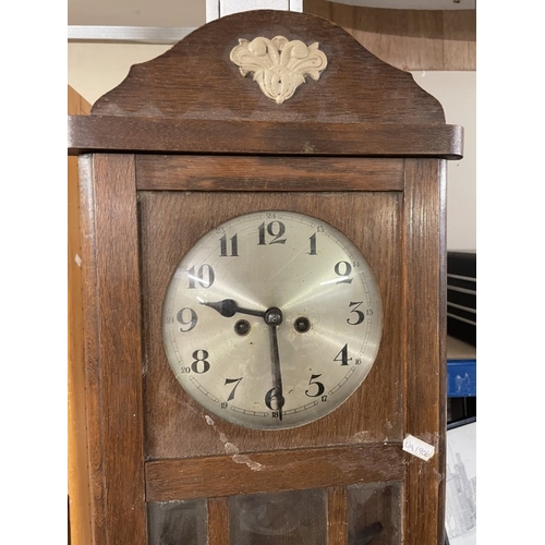 1859 - An oak wall clock, COLLECT ONLY.