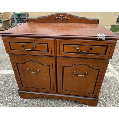 1864 - A wooden side dresser with inlay velvet drawers COLLECT ONLY