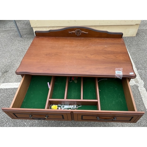 1864 - A wooden side dresser with inlay velvet drawers COLLECT ONLY